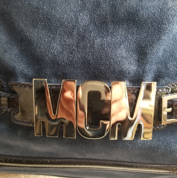 Rare MCM super blue suede 2 way bag - Picture 14 of 16